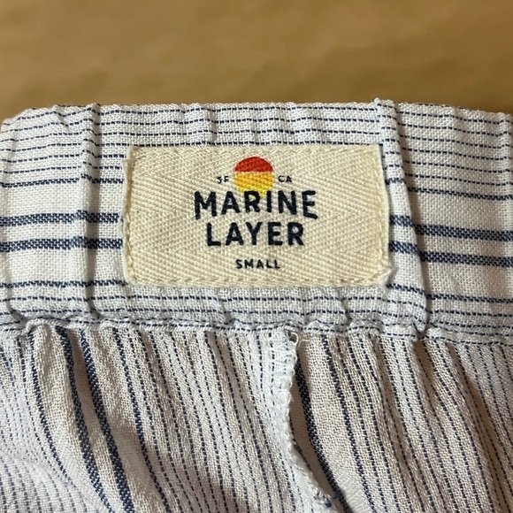 Marine Layer | Aly Pant Linen Tencel Striped Wide Leg Pants High Rise Size S - Picture 3 of 13